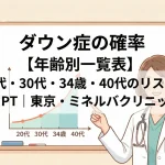 ダウン症の確率【年齢別一覧表】20代・30代・34歳・40代のリスクとNIPT｜東京・ミネルバクリニック