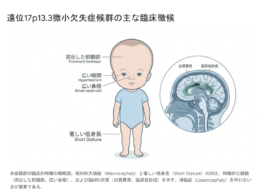 遠位17p13.3微小欠失症候群の主な臨床徴候