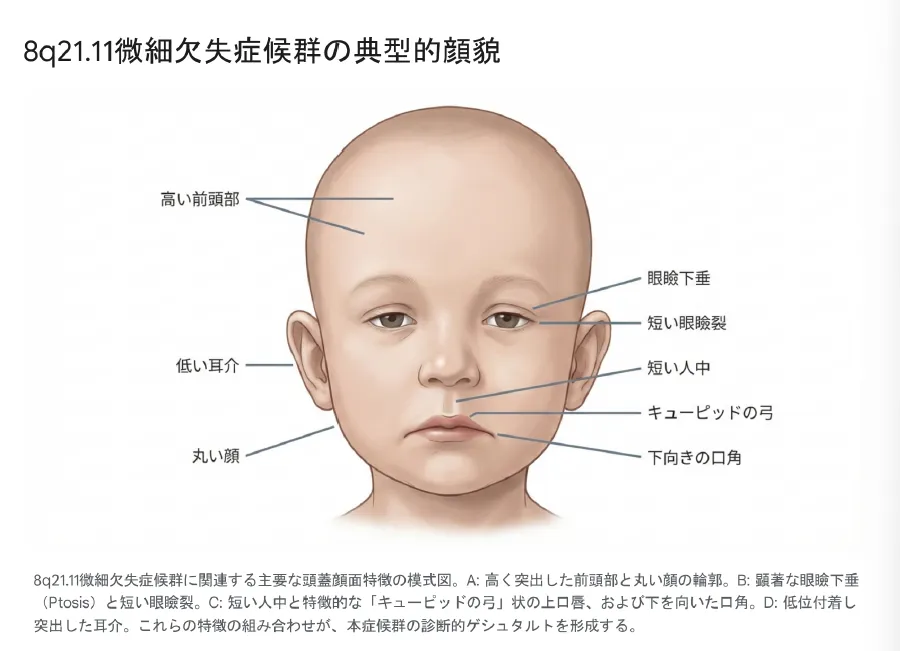 8q21.11微細欠失症候群の典型的顔貌