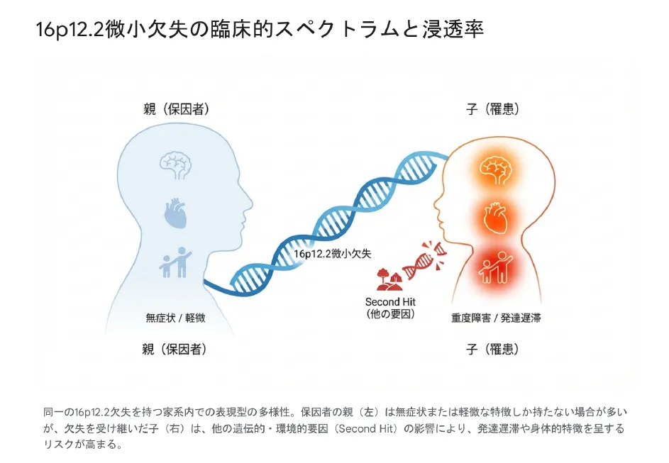 16p12.2微小欠失の臨床的スペクトラムと浸透率