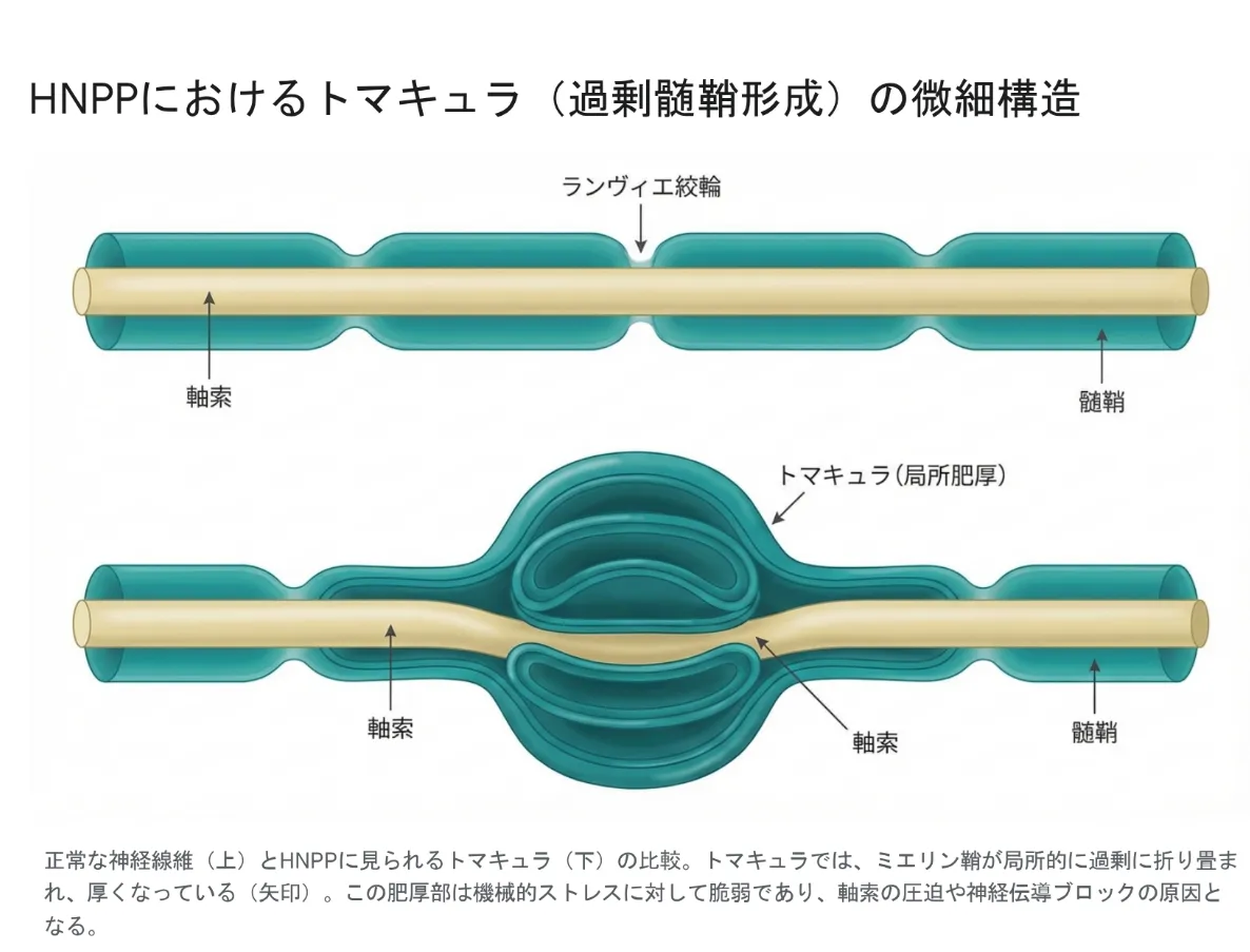 HNPPにおけるトマキュラ（過剰髄鞘形成）の微細構造