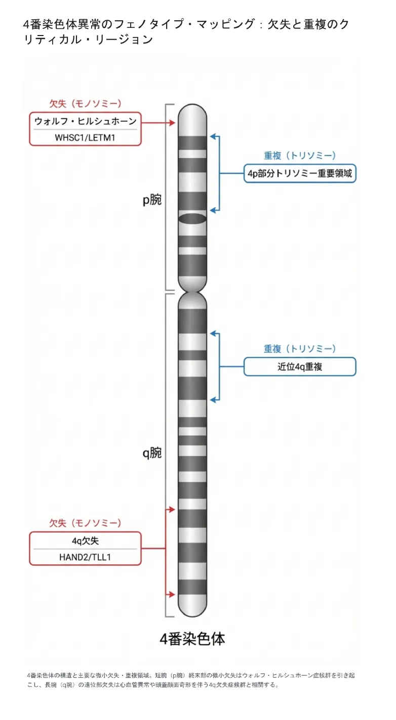 4番染色体のフェノタイプ・マッピング_欠失と重複のクリティカル・リージョン