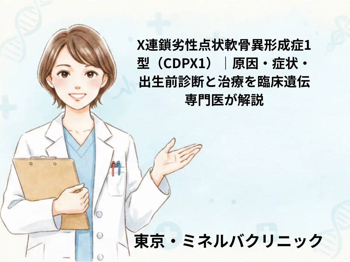 X連鎖劣性点状軟骨異形成症1型の主要な解剖学的特徴と症候