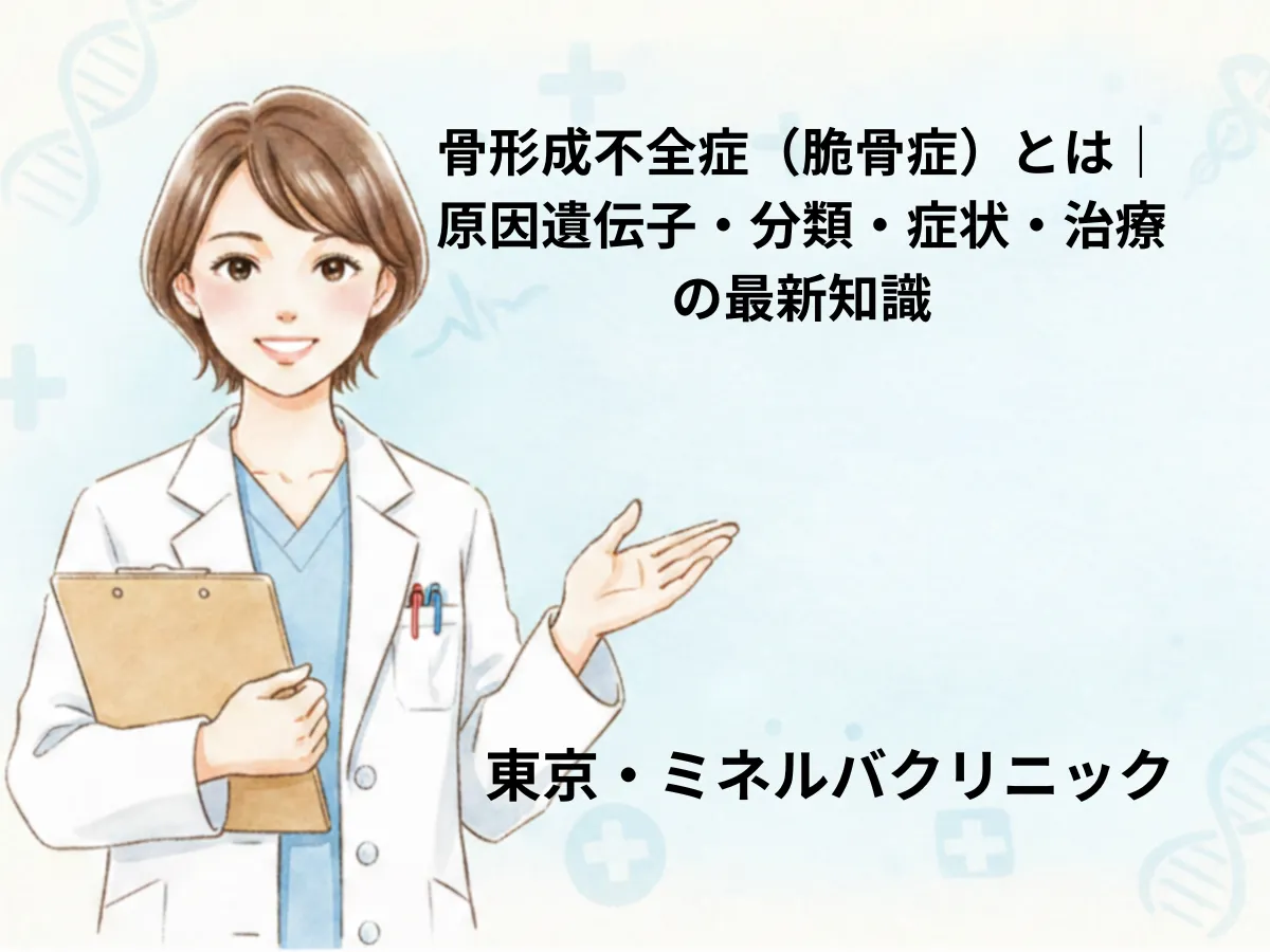 骨形成不全症(OI)とは 骨形成不全症の原因・型の違い・症状・遺伝のしかたを解説するインフォグラフィック