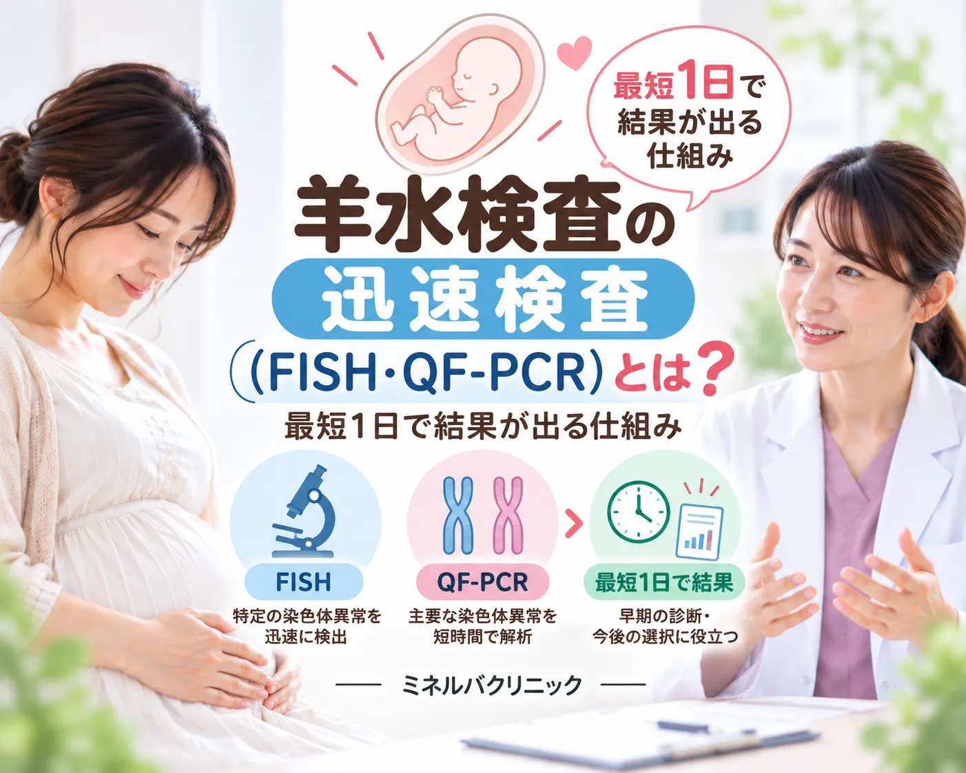 羊水検査の迅速検査(FISH・QF-PCR・MLPA)とは?最短1日で結果が出る仕組み