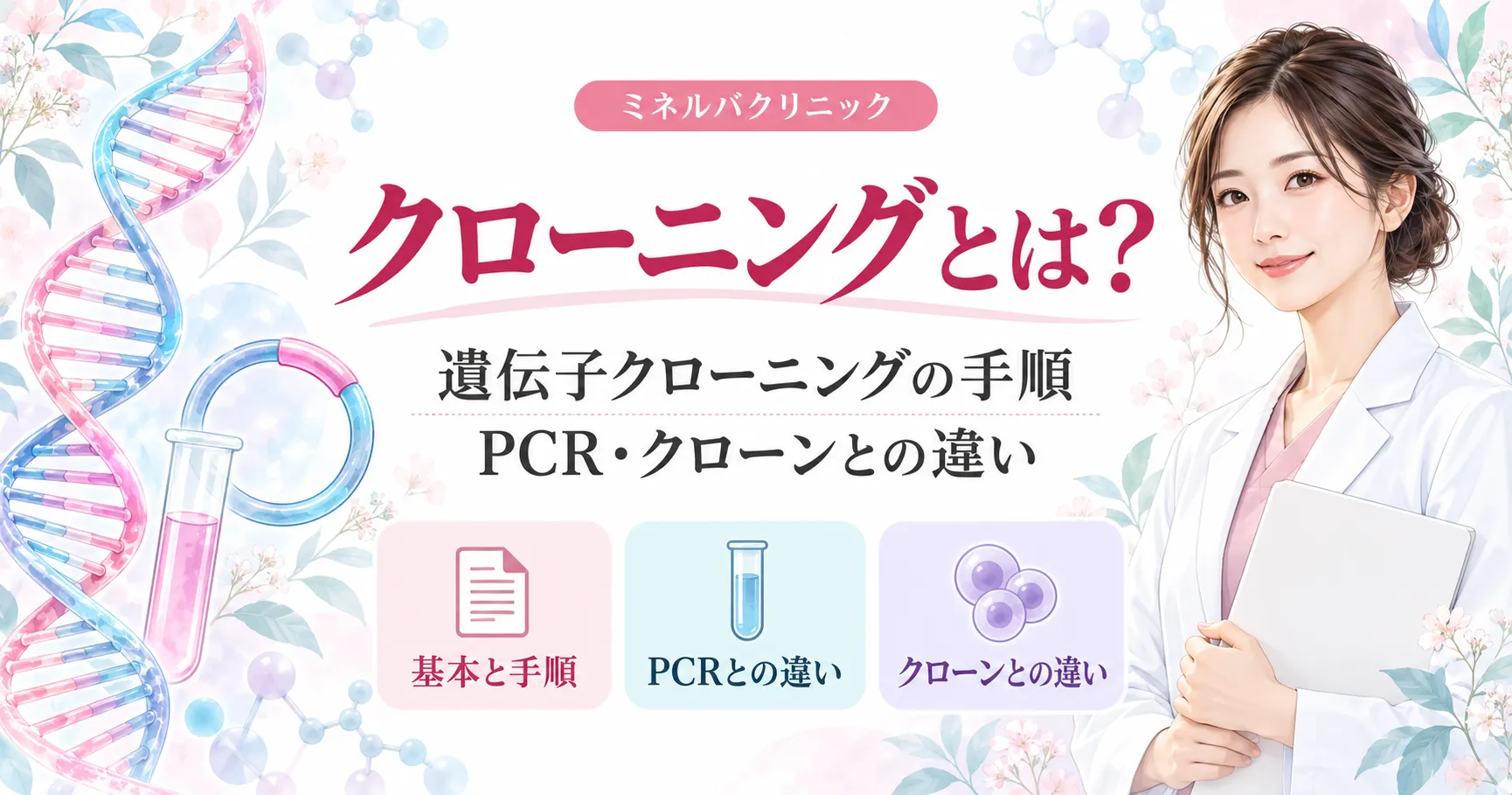 クローニングとは?遺伝子クローニングの手順とPCR・クローンとの違い