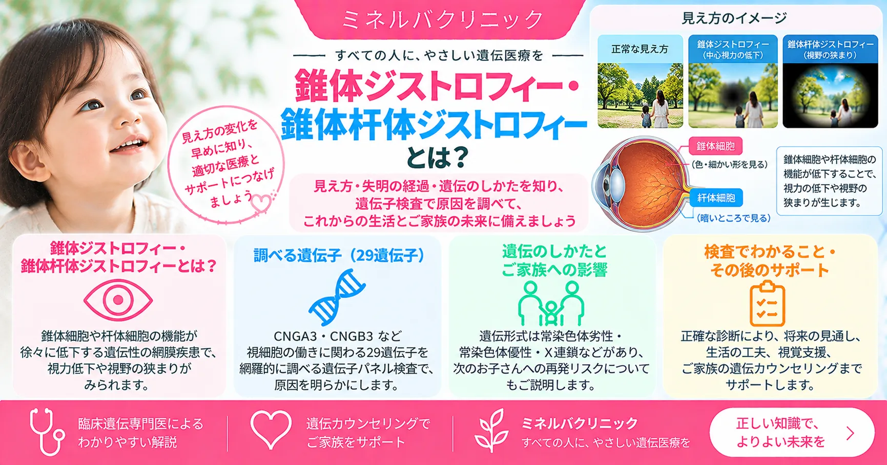 錐体ジストロフィー・錐体杆体ジストロフィーの遺伝子検査