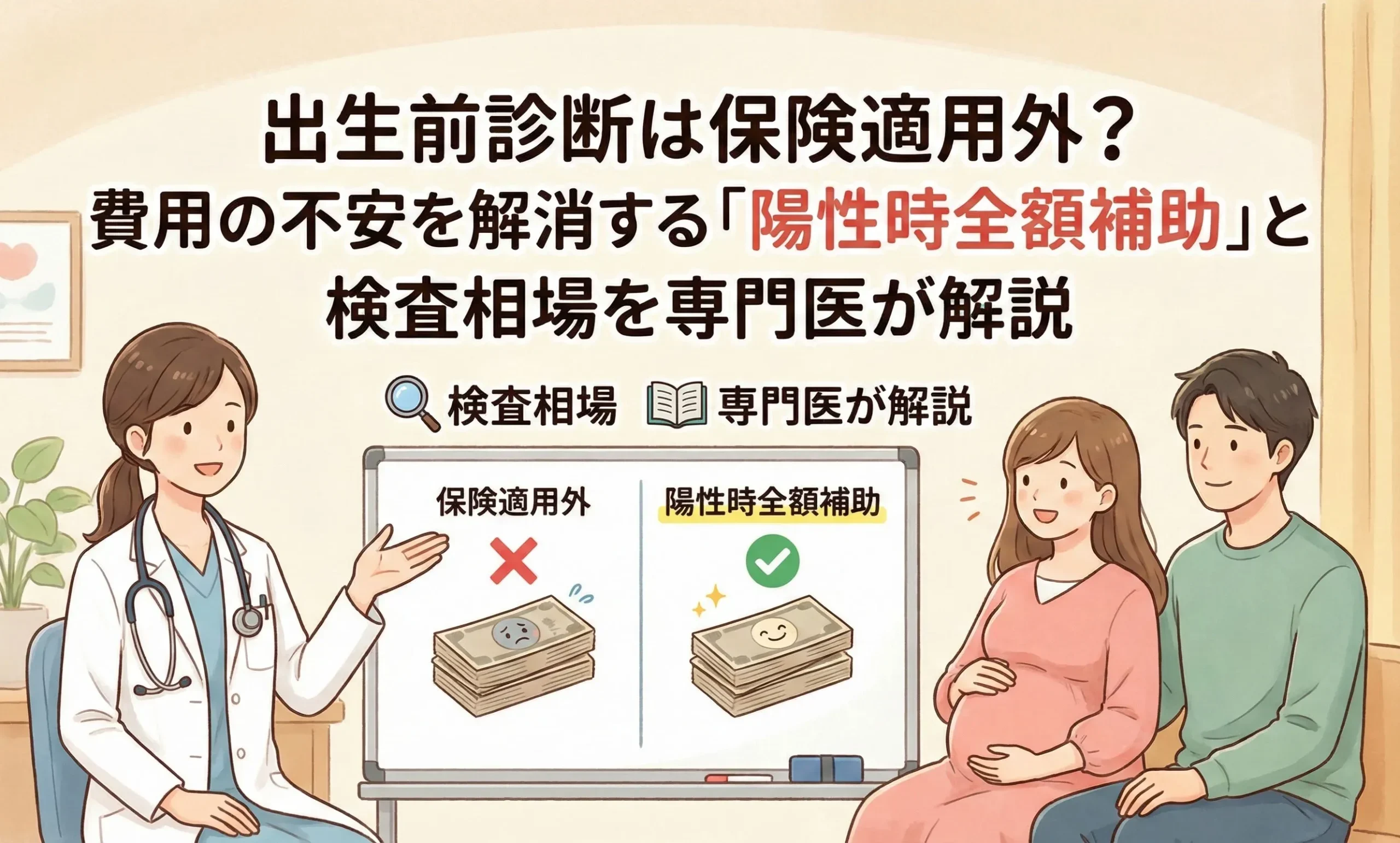 出生前診断は保険適用外？費用の不安を解消する「陽性時全額補助」と検査相場を専門医が解説
