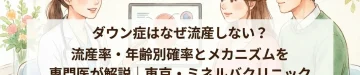 ダウン症はなぜ流産しない？流産率・年齢別確率とメカニズムを専門医が解説｜東京・ミネルバクリニック