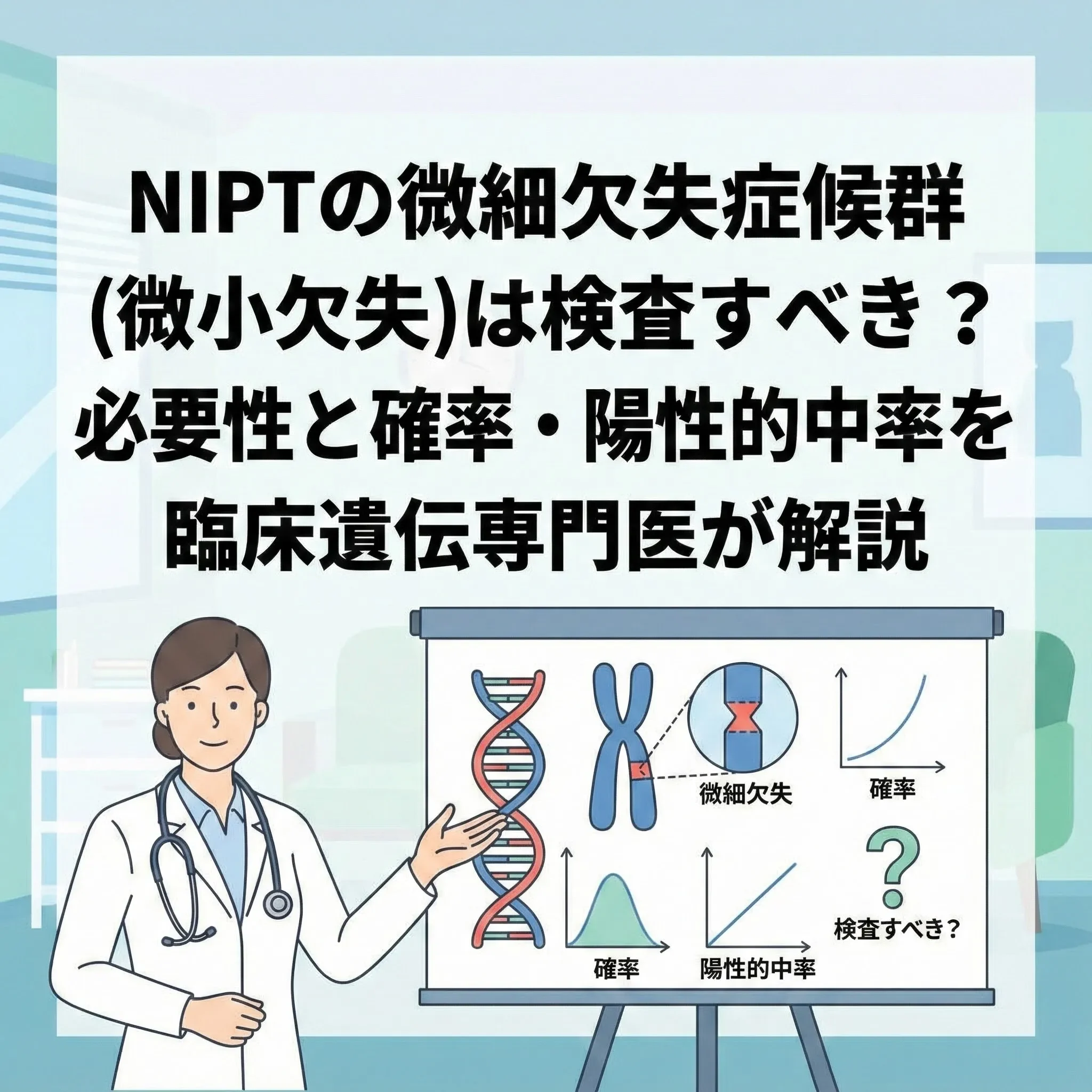 NIPTの微細欠失症候群(微小欠失)は検査すべき？必要性と確率・陽性的中率を臨床遺伝専門医が解説