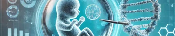 PGT-Aの概念とその限界を表現するために、胚の細胞検査やDNAのイメージを取り入れています
