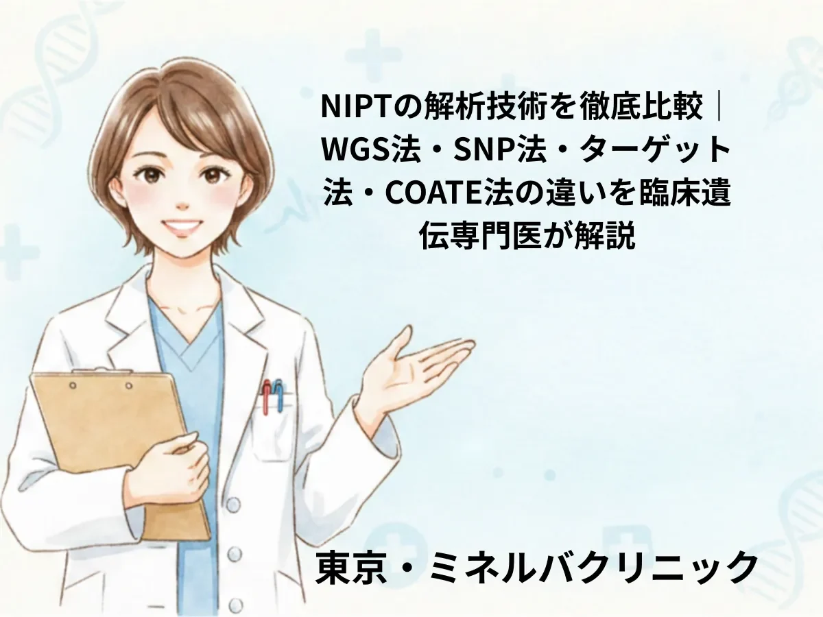 NIPTの解析技術を徹底比較｜WGS法・SNP法・ターゲット法・COATE法の違いを臨床遺伝専門医が解説