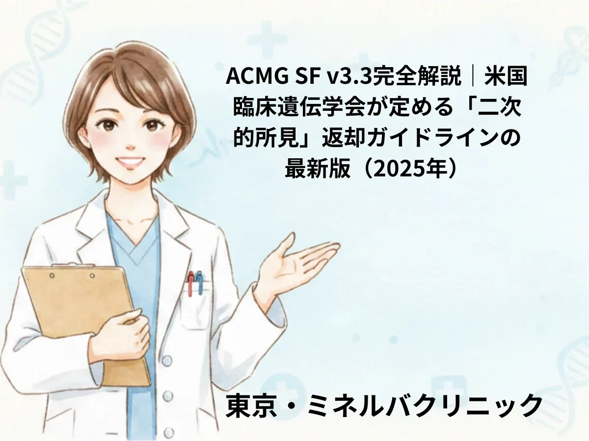 ACMG SF v3.3完全解説｜米国臨床遺伝学会が定める「二次的所見」返却ガイドラインの最新版（2025年）