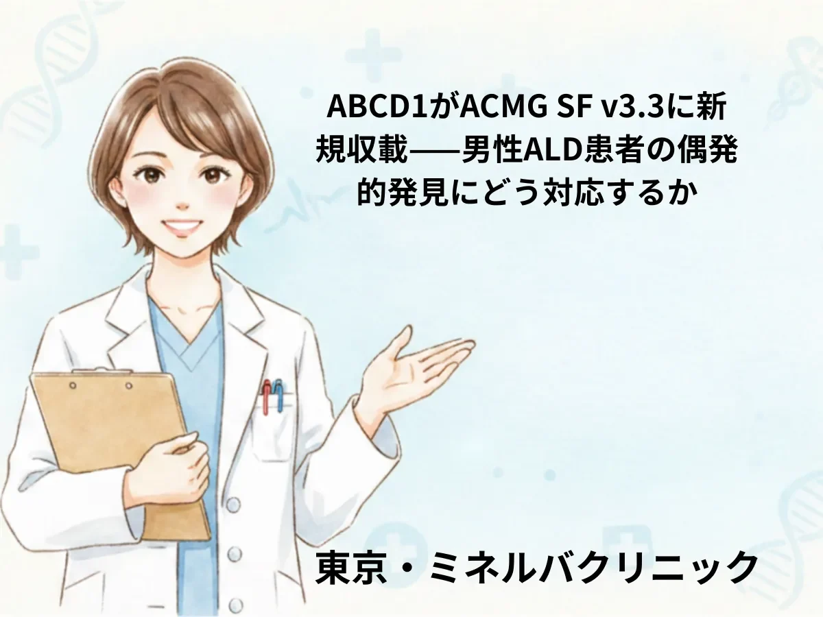 ABCD1がACMG SF v3.3に新規収載——男性ALD患者の偶発的発見にどう対応するか