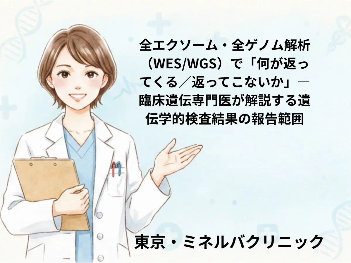 全エクソーム・全ゲノム解析（WES/WGS）で「何が返ってくる／返ってこないか」—臨床遺伝専門医が解説する遺伝学的検査結果の報告範囲